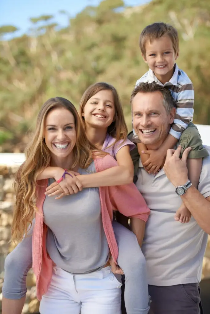 Joyful family holiday. Shot of an affectionate family on holiday.